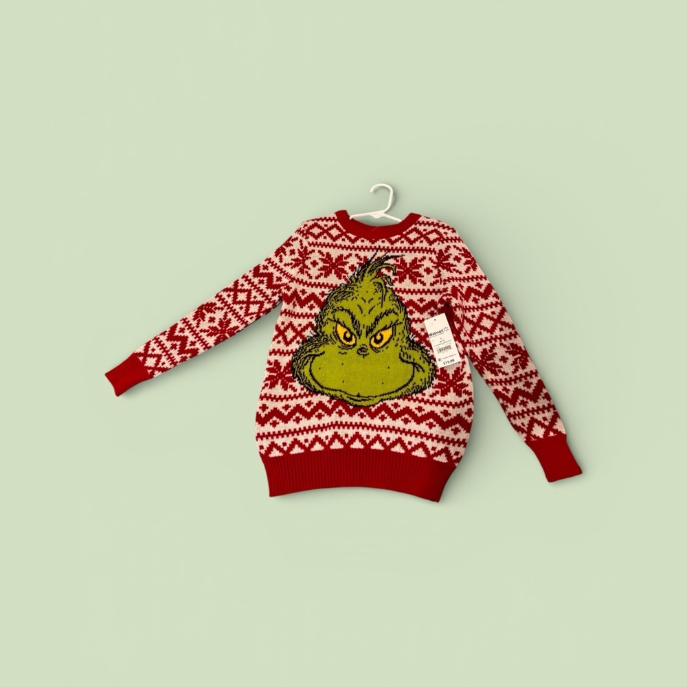 Red and White Grinch Sweater